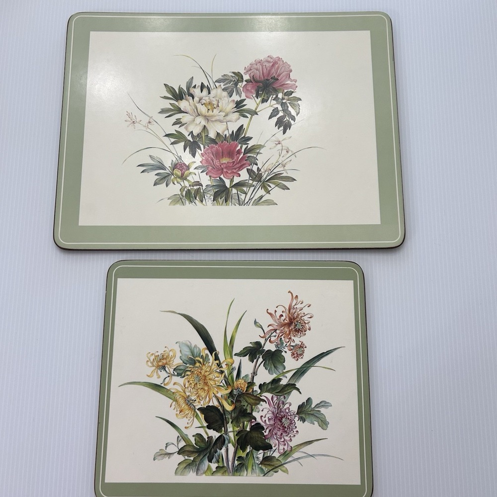 Pimpernel Placemat‎ And Trivet Botanical Flowers Cottage Decor Peony